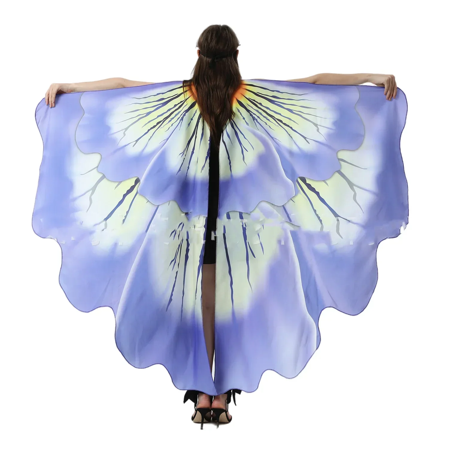 

Women Monarch Butterfly Wings Costume Flower Large Cape Fairy Ladies Shawl Dancing Festival Outfit Angel Wings Mask Headband