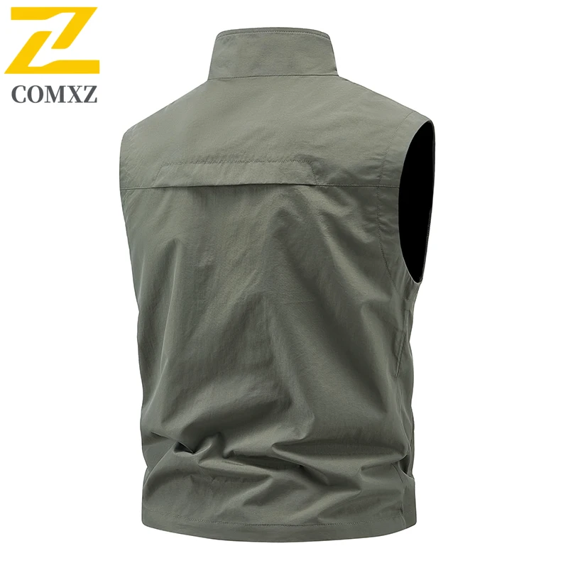 New Spring Vest Men's Casual Retro Windproof Multi-Pocket Sleeveless Work Jacket Men Outdoor Fishing Photographer Mesh Vest Coat