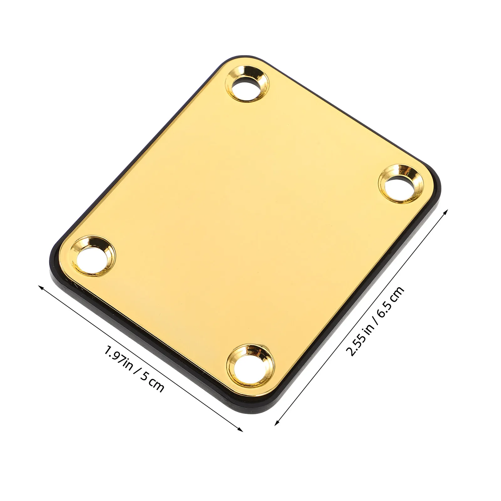 Electric Guitar Neck Plate 4-Hole Chrome Finish Heavy Duty Metal Reinforcement Plate for Enhanced Stability Easy Installation