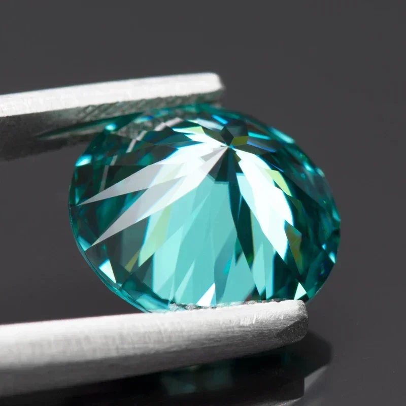 Moissanite Stones Plum blossom Cutting Round Shape Emerald Green Primary Colours GRA Certificate for Jewelry Making Materials