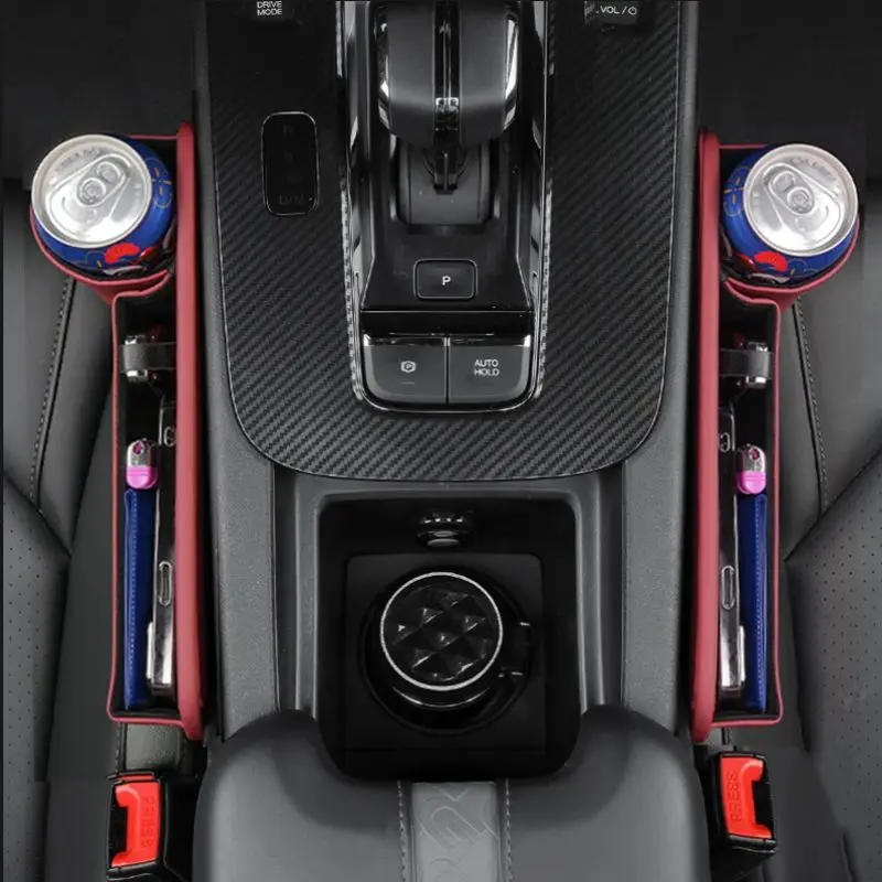 Car Seat Gap Filler Multifunction Storage Box Keys Card With Water Cup Phone Holder Universal Organizer Bag Accessories image 5