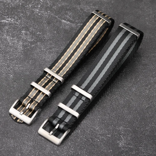Imagen 2 del producto Correa de nailon NATO gruesa de 20mm y 22mm compatible con Seahorse 007 Seiko Teto, cadena de reloj de lona para hombre, correa de reloj resistente al agua Mili