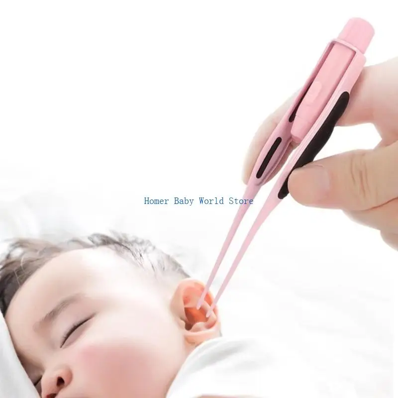 

B2QD Luminous Ear Pick Newborn LED Ear Wax Removal Penlight Ear Cleaner Earwax Cleaning Tweezers for Child Baby Care Product