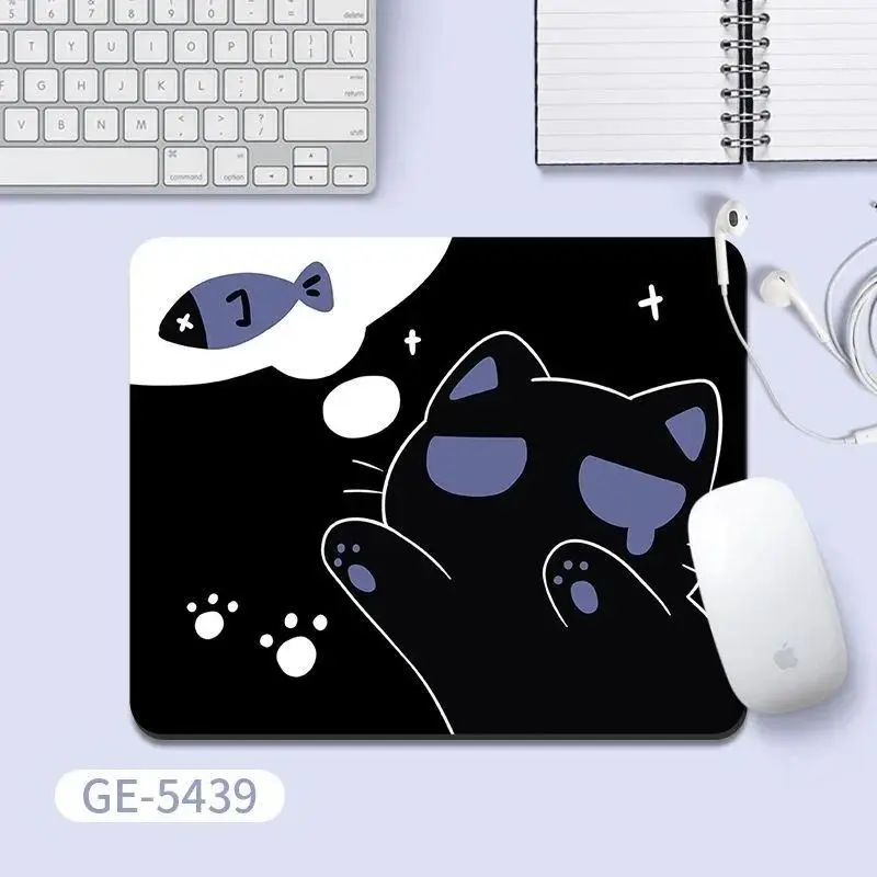 

Корейский Ins черный милый кошачий кожаный коврик для стола, защита для мыши, нескользящий маленький коврик для мыши для дома и офиса, коврик для мыши из искусственной кожи для ноутбука