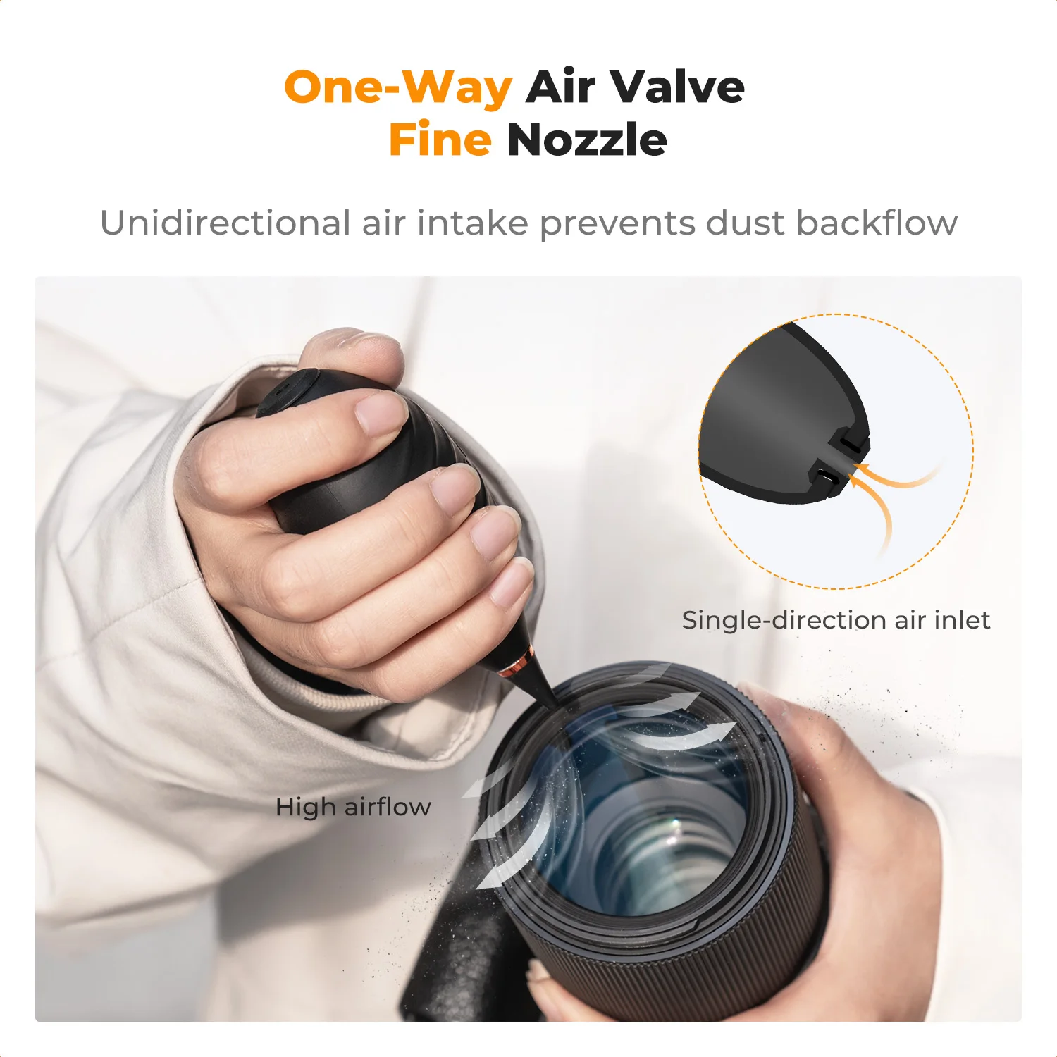 K&F CONCEPT Mini Przenośna Dmuchawka Powietrzna do Czyszczenia Lustrzanek DSLR, Obiektywów, Zegarków, Telefonów, Klawiatur, Silikonowa Pompka Powietrzna — zdjęcie produktu 5