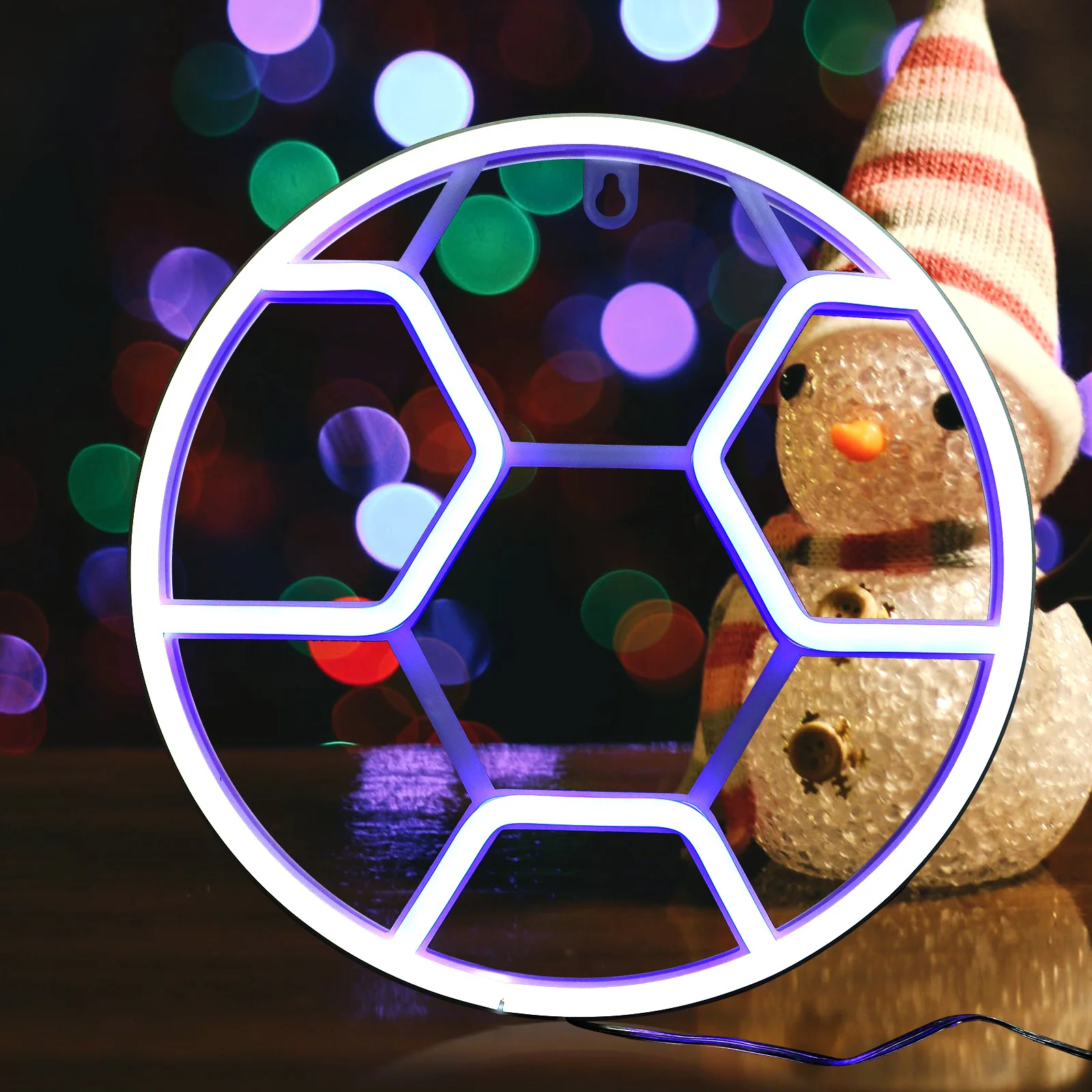 علامة كرة القدم النيون LED جدار ديكور معلق ضوء لغرفة النوم ديكورات الحفلات نابضة بالحياة أنيقة توهج ديكور المنزل الجمالي