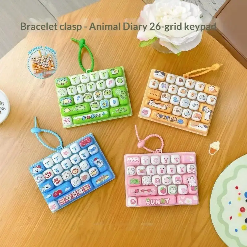 1 Stück Niedliche Tier-Themen Transparente 26-Fächer-Tastatur-Schlüsselanhänger Taschenzubehör Paar-Stressabbau Kreatives Geschenk – Detail 9