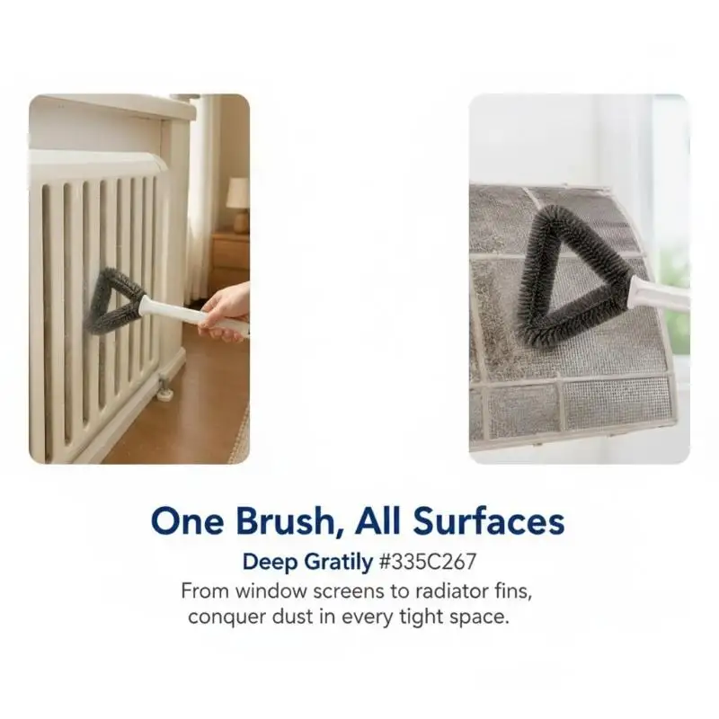[J] Screen Window Cleaning Brush With Stiff Dense Bristles No Need To Remove Screen Perfect For Home Daily Window Cleaning