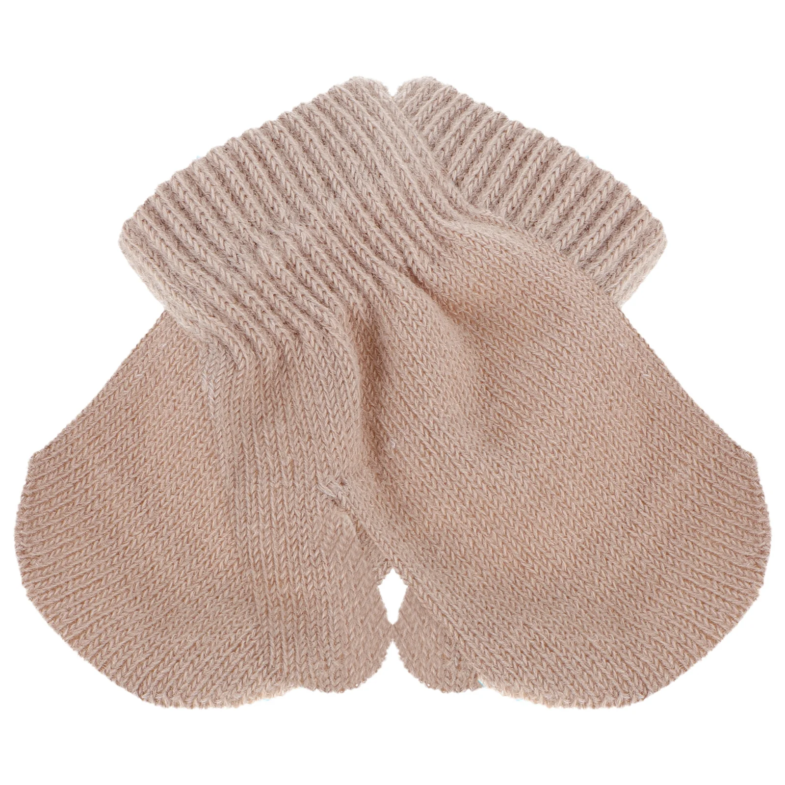 Children's Warm Gloves Baby Mittens Toddler Knit Light Brown Kids Winter Knitted Girl