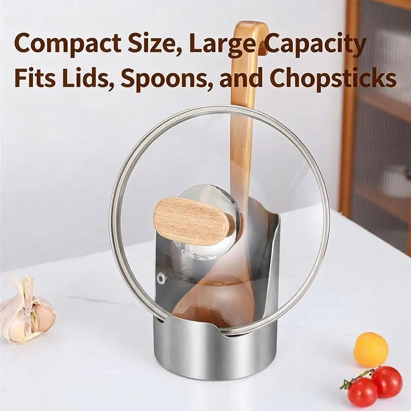 Stainless Steel Stove Top Spoon Rest With Drip Tray Rust Proof Heat Resistant Kitchen Utensil Holder for Cooking