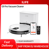 ILIFE G9 Pro Robot Vacuum Cleaner, with Self-Emptying Station, 2.5L Dust Bag, Gyroscope Navigation,100min Runtime,3000Pa Suction