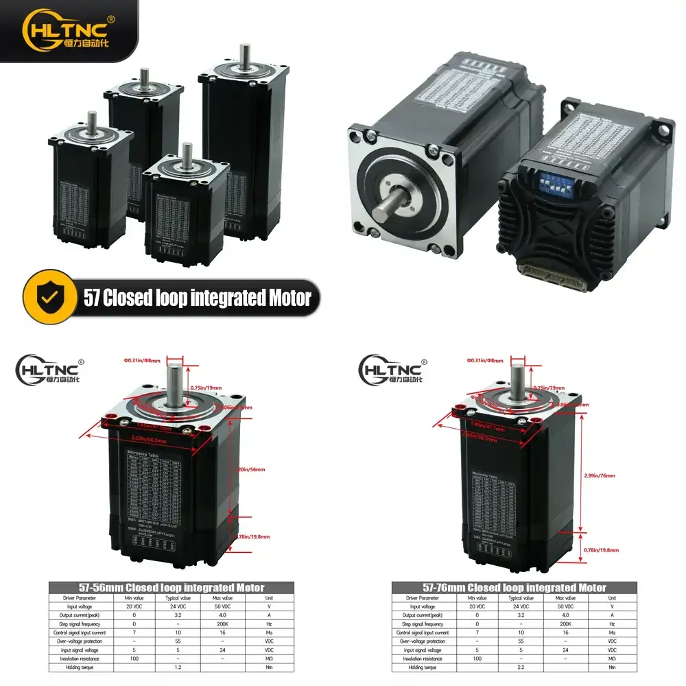 

New Nema 23 Integrated 112mm 3.2A 3.2Nm Nema 23 Integrated Closed Loop Stepper Servo Motor