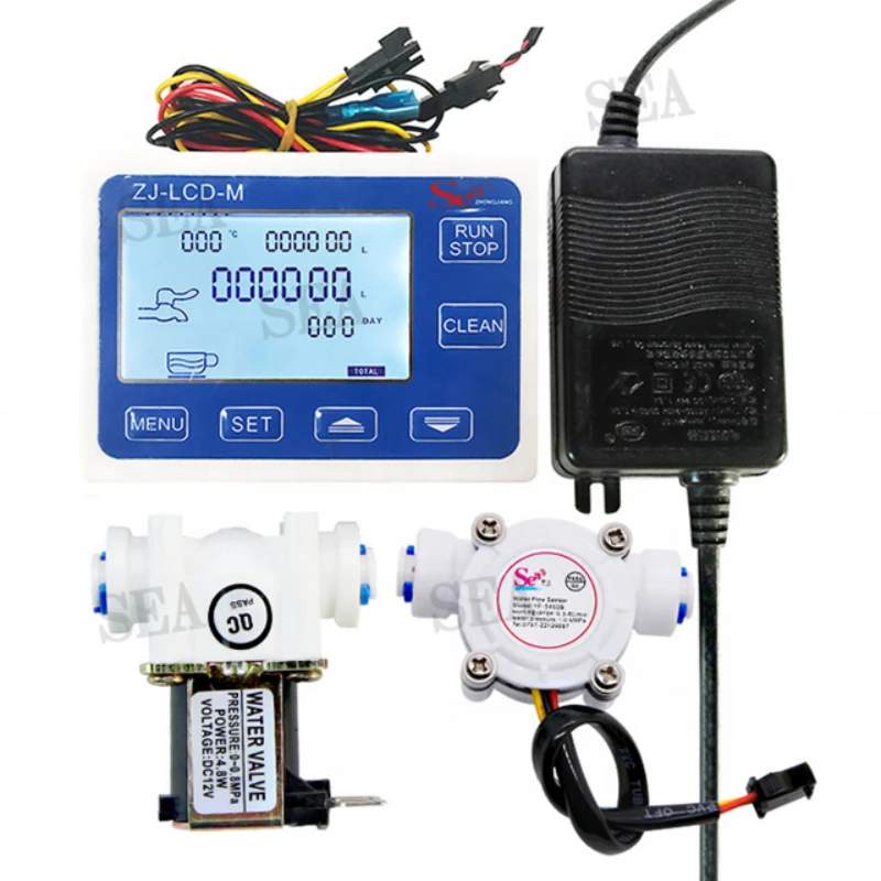 

FOR Water Liquid Flow Quantitative Control Meter LCD + 1/4 PE Pipe Flow Sensor For Automatic Water Flow Control