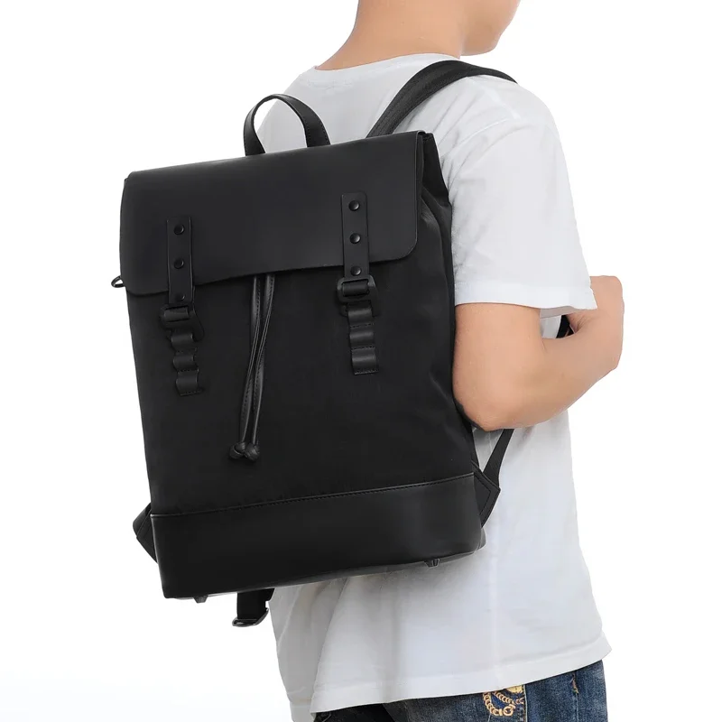 14 Inch Laptop Backpack Men Luxury Brand Back Pack Minimalist Urban Business backpacks Male Trend Color Blocking Youth Work bags