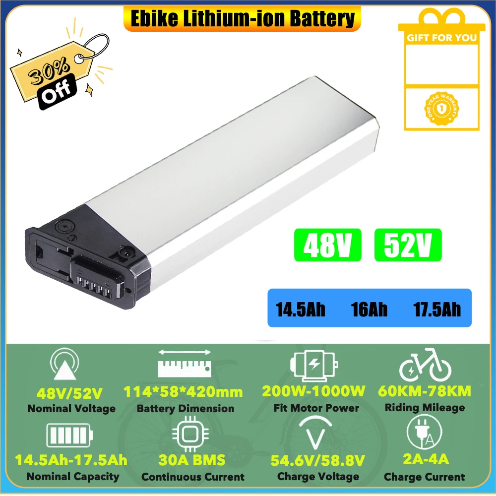 

Spare 48V 17.5Ah 16Ah 14.5Ah Lithium-ion Battery Pack DEEPOWER H20 Pro 250W 500W 750W 1000W 20" Fat Tire Folding Electric Bike
