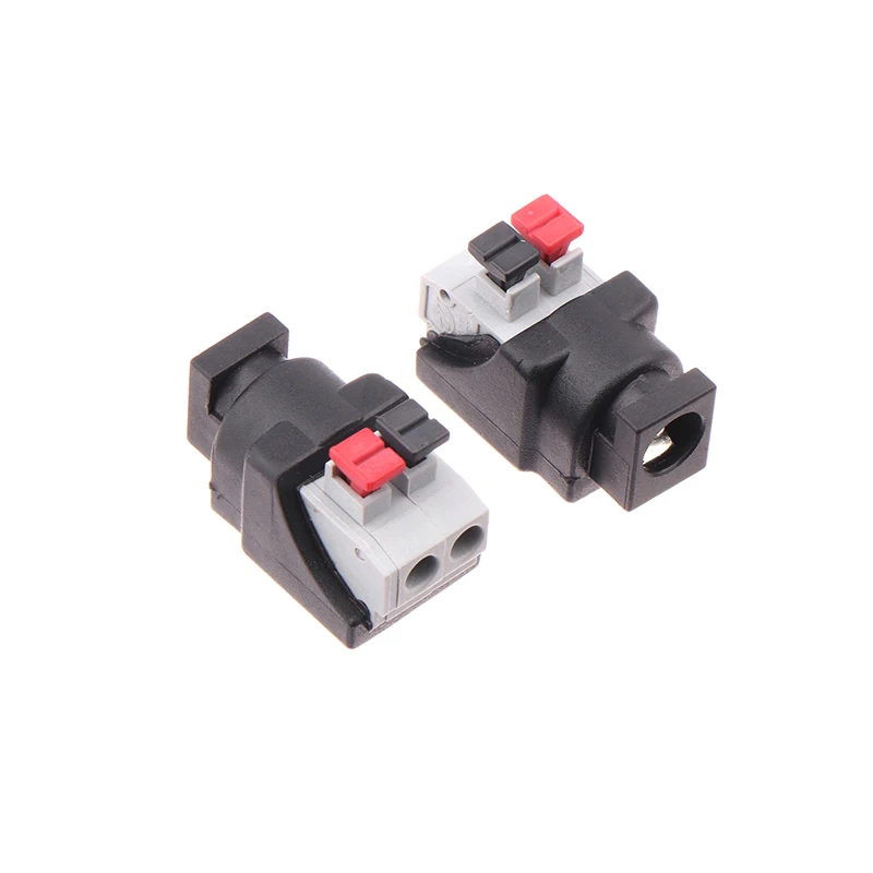 2Pcs Schweißen Kostenloser Clip Frühling DC Stecker 5,5*2,1 MM Männlich Weiblich Docking Stecker DC Stecker Adapter für LED Streifen Keine Schraube