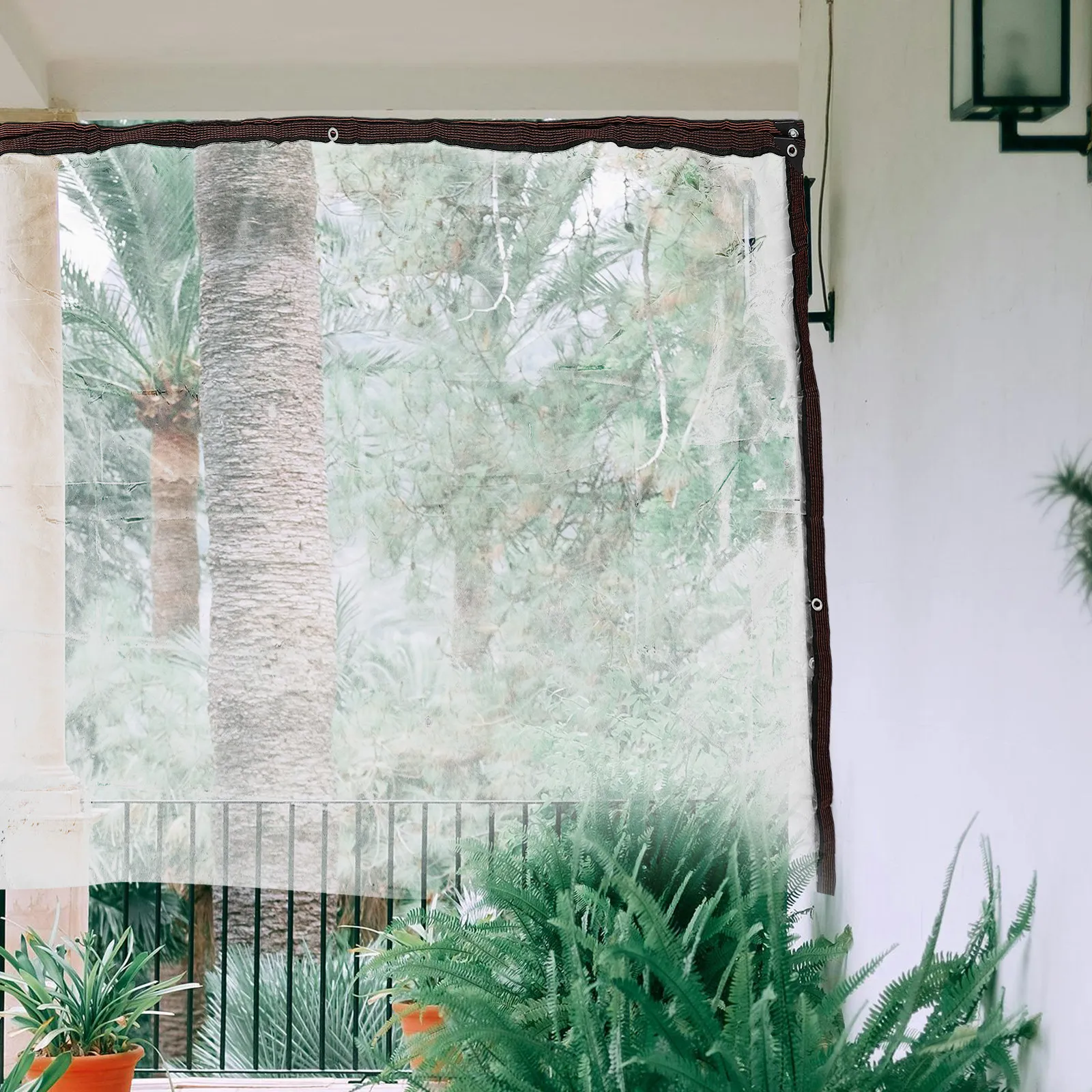 Clear Transparent Waterproof Tarpaulin Curtain 117.9x78.6 Heavy Duty Windproof Thermal Insulation Cover Greenhouse Tarp Outdoor