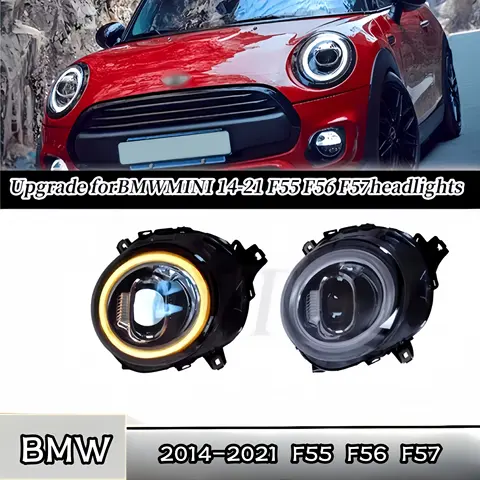 BMW 미니 F54 F55 F56 F57 용 자동차 헤드라이트, 2014-2021 풀 LED 헤드램프 어셈블리, 업그레이드 하이 프로젝터 렌즈 액세서리 키트