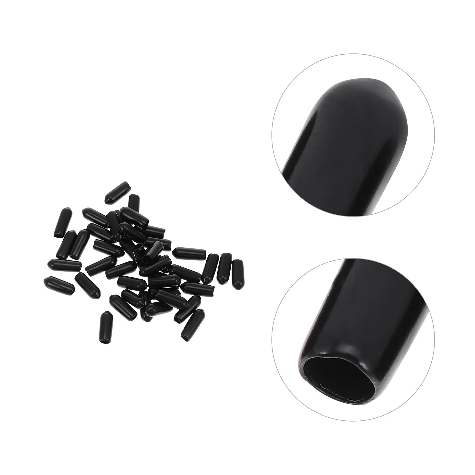 

200pcs Wire Protection Cap Screw Thread Protectors Tube End Caps Covers Tubing Tip Rubber Furniture Feet Metal Chair Tips Round