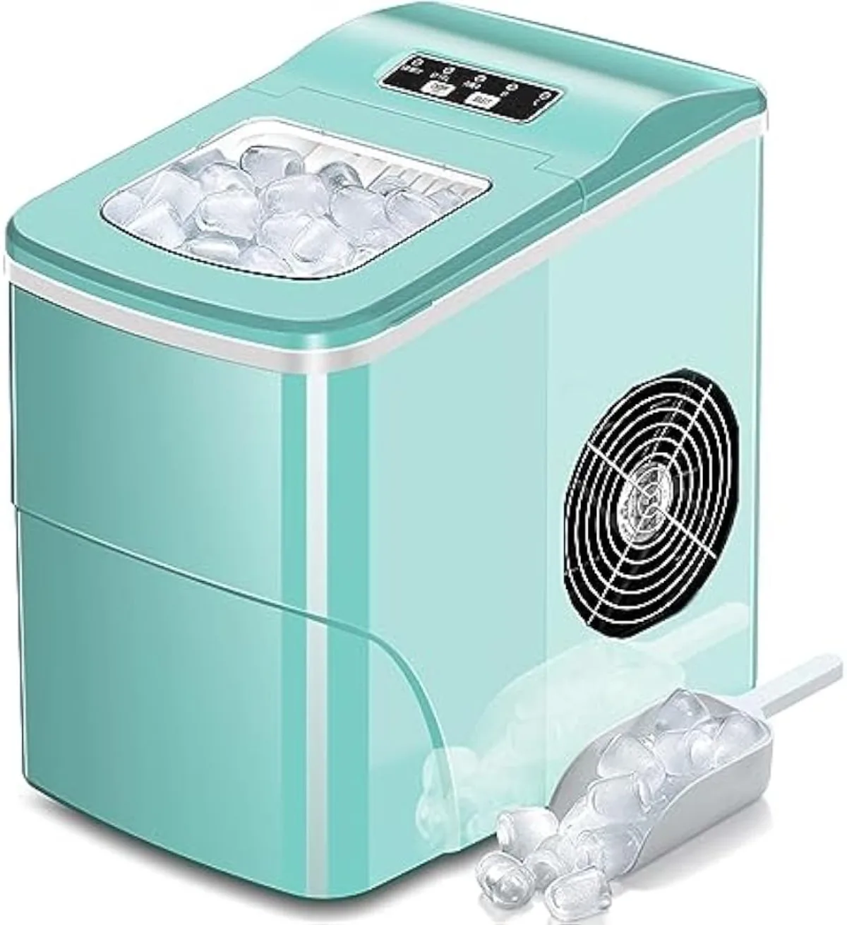 Máquina de gelo portátil bancada Ice Makers, 9 Cubos em 6 Mins, 26Lbs, 24Hrs, 2 Tamanho selecionável, EUA, Novo