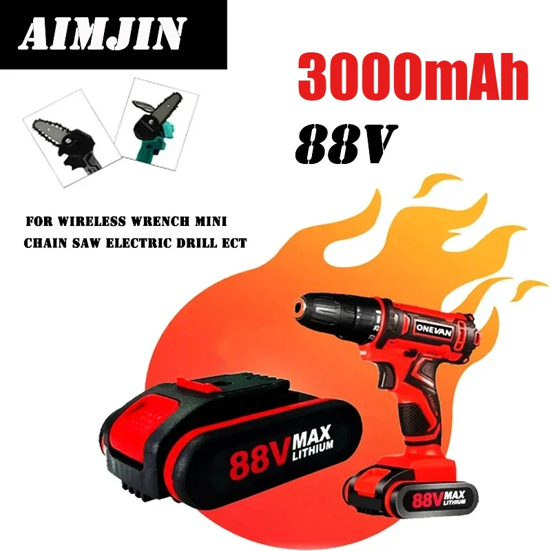 

New 88V 18650 Lithium Battery 3000mah Electric Tools Battery for Wireless Wrench Mini Chain Saw Electric Drill Ect