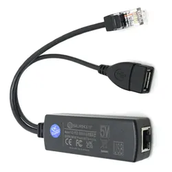 DSLRKIT Aktive PoE Splitter 48 V zu 5 V 5,2 V 2.4A USB TYP A Weibliche 802.3af für tablet