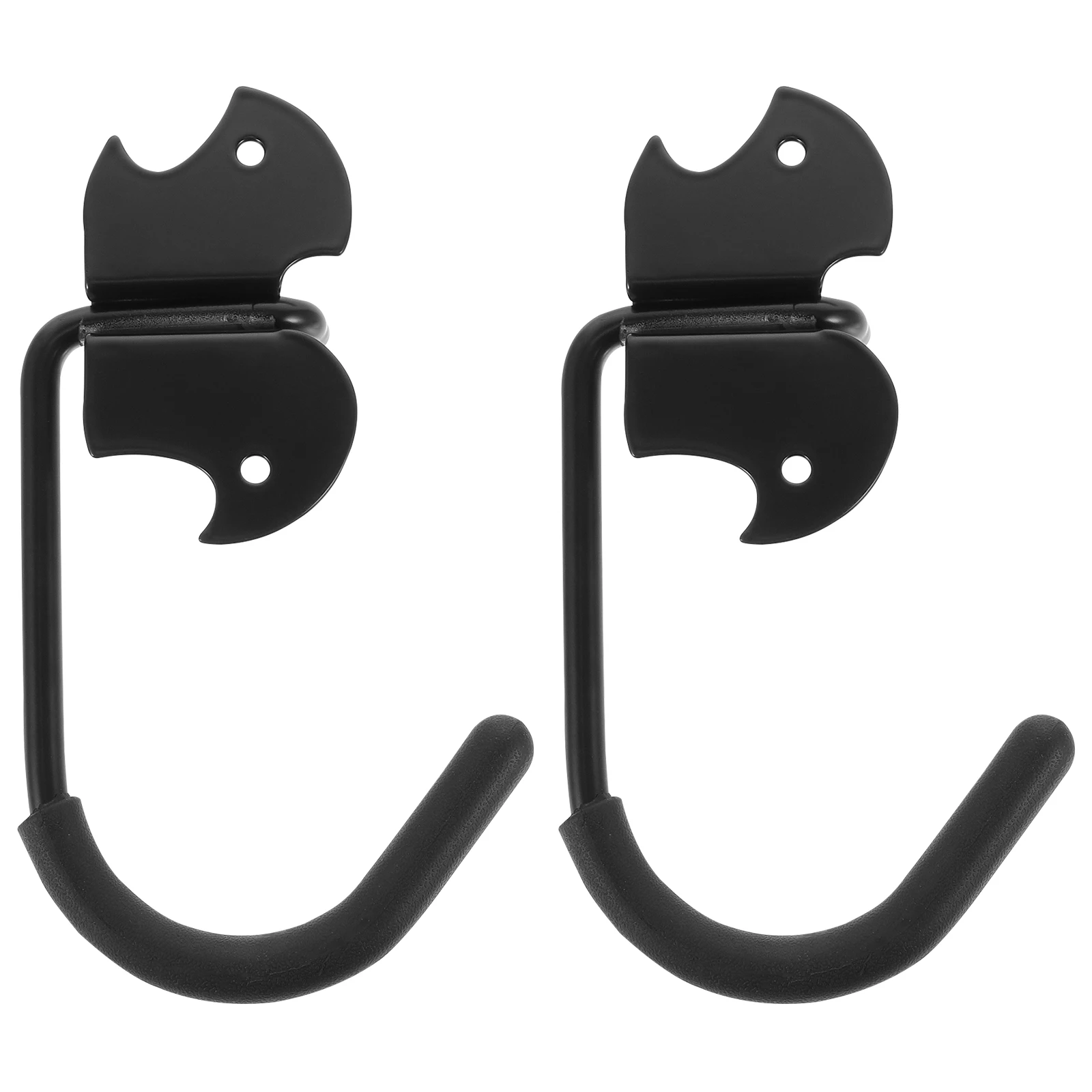 

2 Pcs Bike Hooks for Garage Wall Ladder Hangers Stainless Black Hanging Heavy Duty