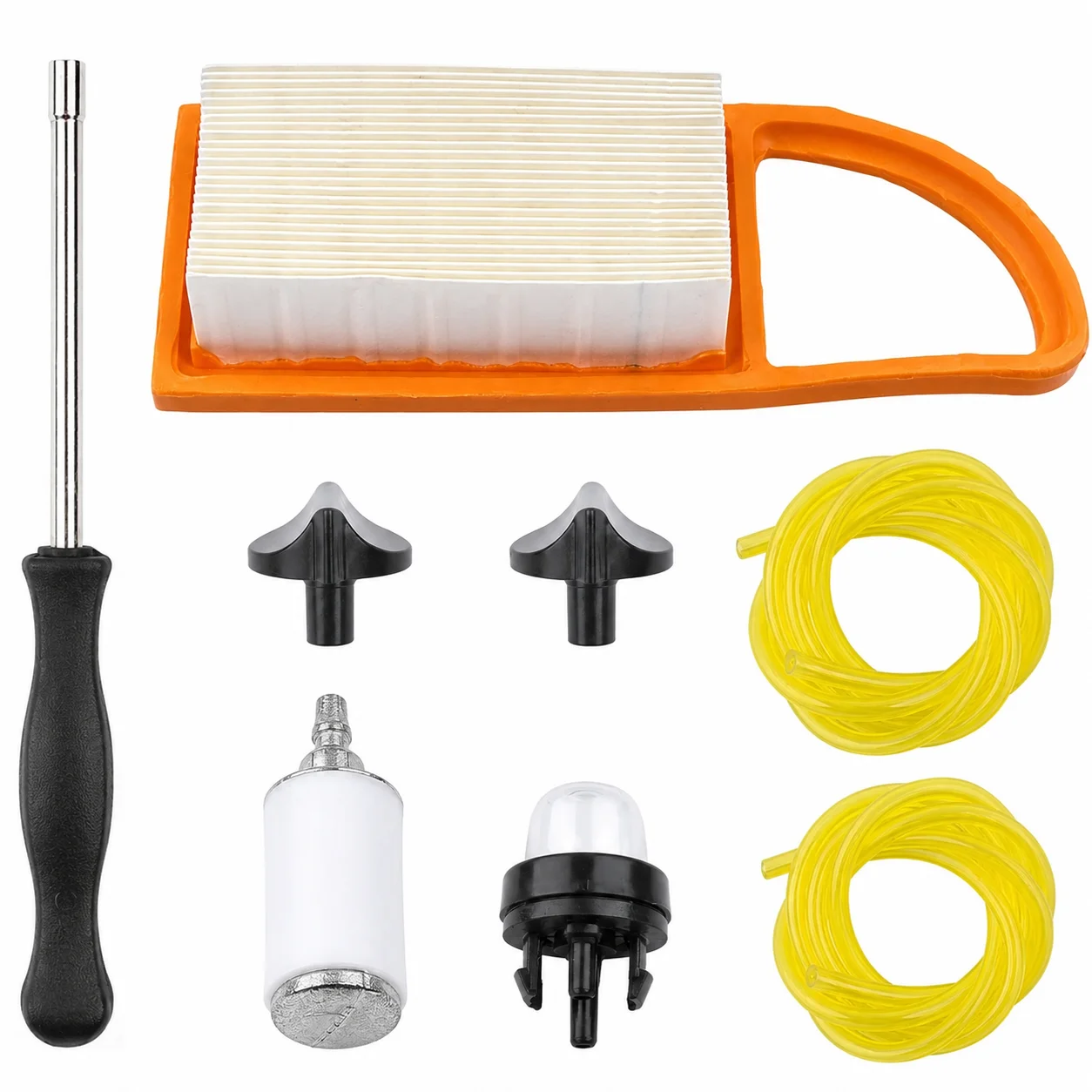 Air Filter Fuel Line Primer Bulb Fuel Filter Kit For Stihl BR600 BR550 BR500 Blower Parts, Replaces 4282 182 9500 4282 141 0300