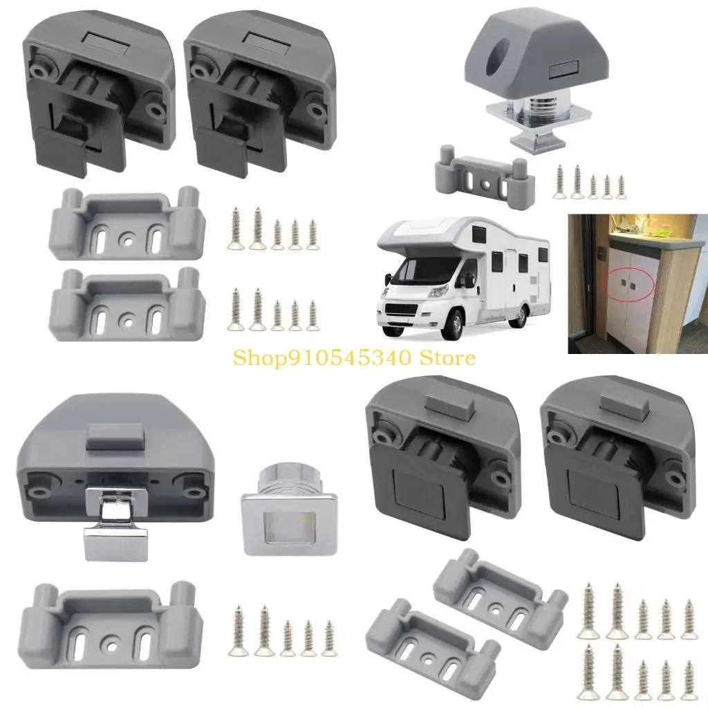 

U2JA Compact Square Push Lock for Recreational Vehicles Boat Yacht Marine Motorhome Home Cabinet Interior Furniture Hardware