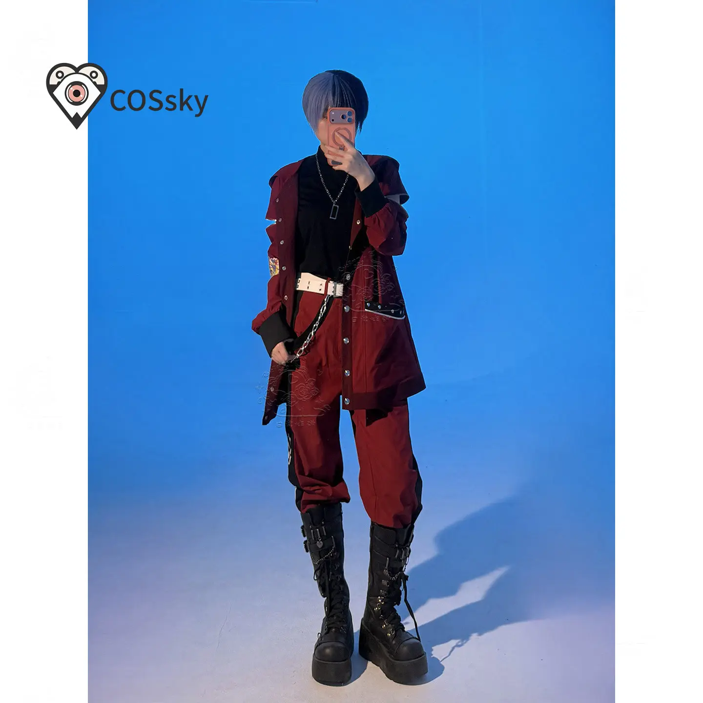 Disfraz de Cosplay de Toya Aoyagi, Siete Cajas, Peluca, Anime PJSK Project Sekai, Uniforme Casual, Halloween, Carnaval, Fiesta, Traje Rojo Diario