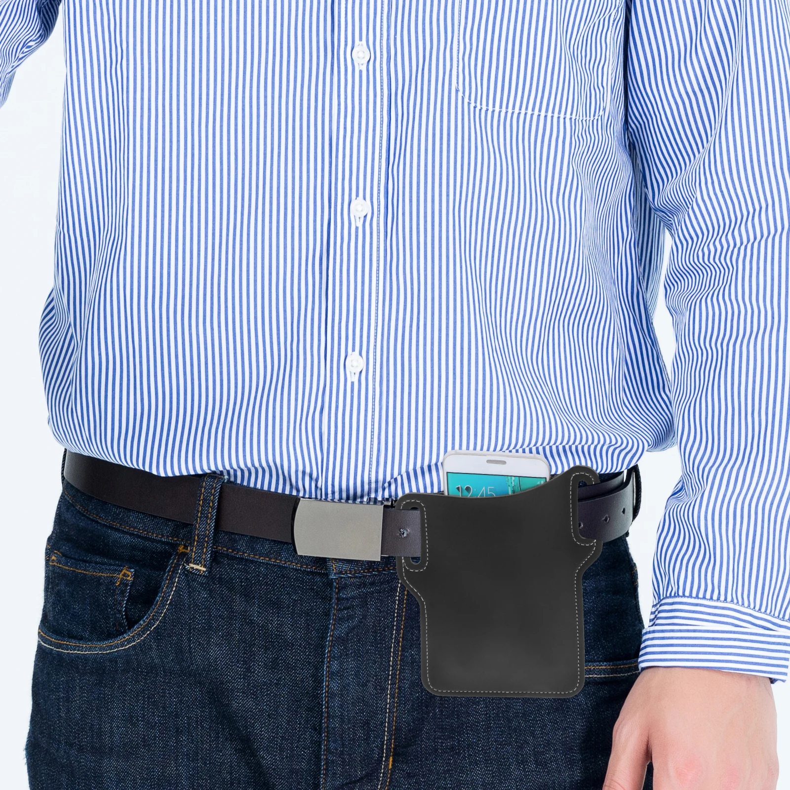 

Retro PU Phone Waist for Men Vintage Design Belt Pouch Outdoor Mobile Secure Storage Festival Bag Artificial for men