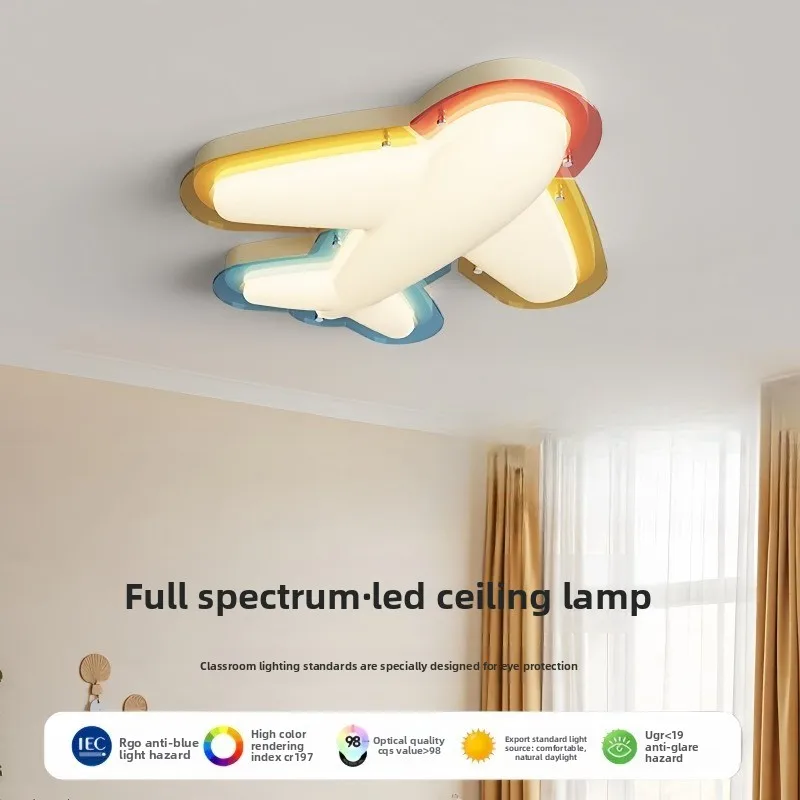 Full spectrum eye protection colorful room ceiling light, colorful aircraft cloud cartoon childlike bedroom light