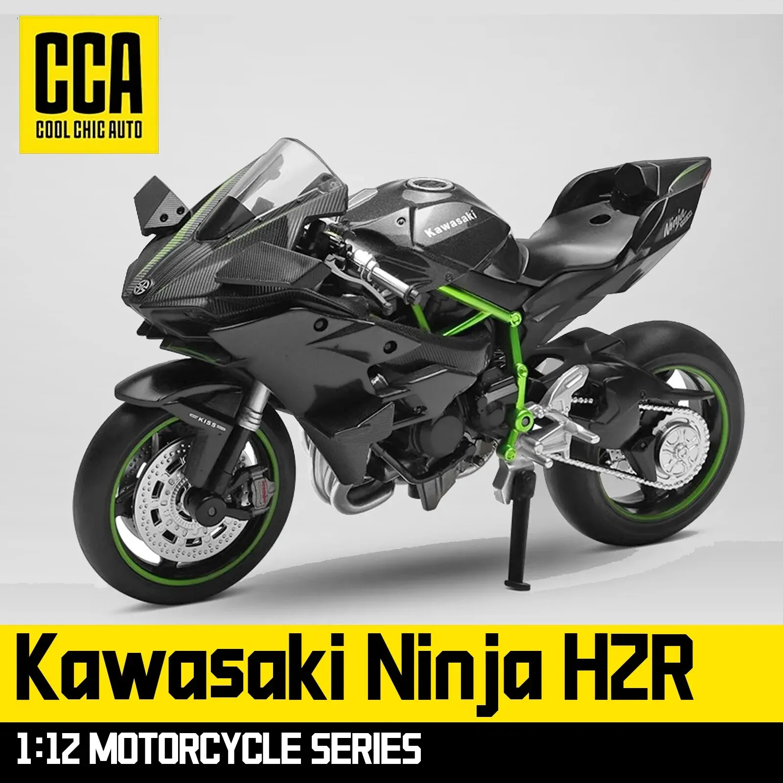 CCA skala 1:12 Die Cast Model sepeda motor untuk Kawasaki Ninja H2R, Model sepeda motor, anak-anak Moto mainan atau koleksi, pacar laki-laki