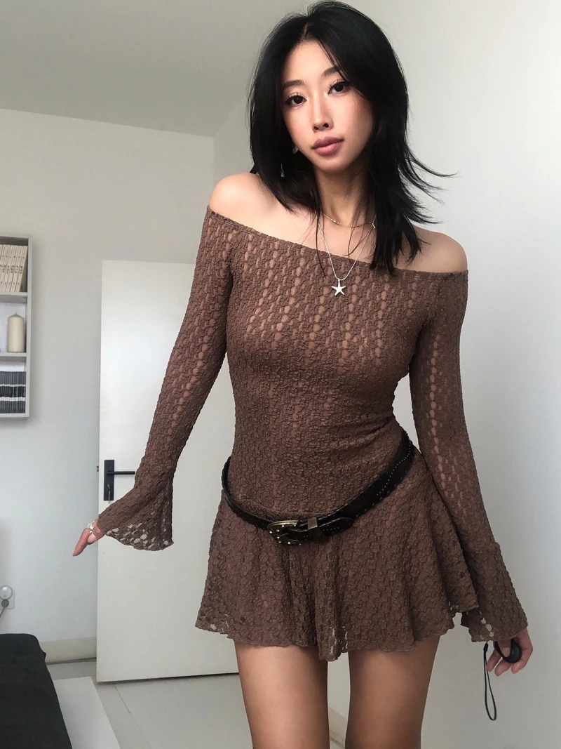 

Ретро-американское платье A-силуэта с вышивкой и кружевом, короткое, на одно плечо, с завышенной талией, женское модное платье