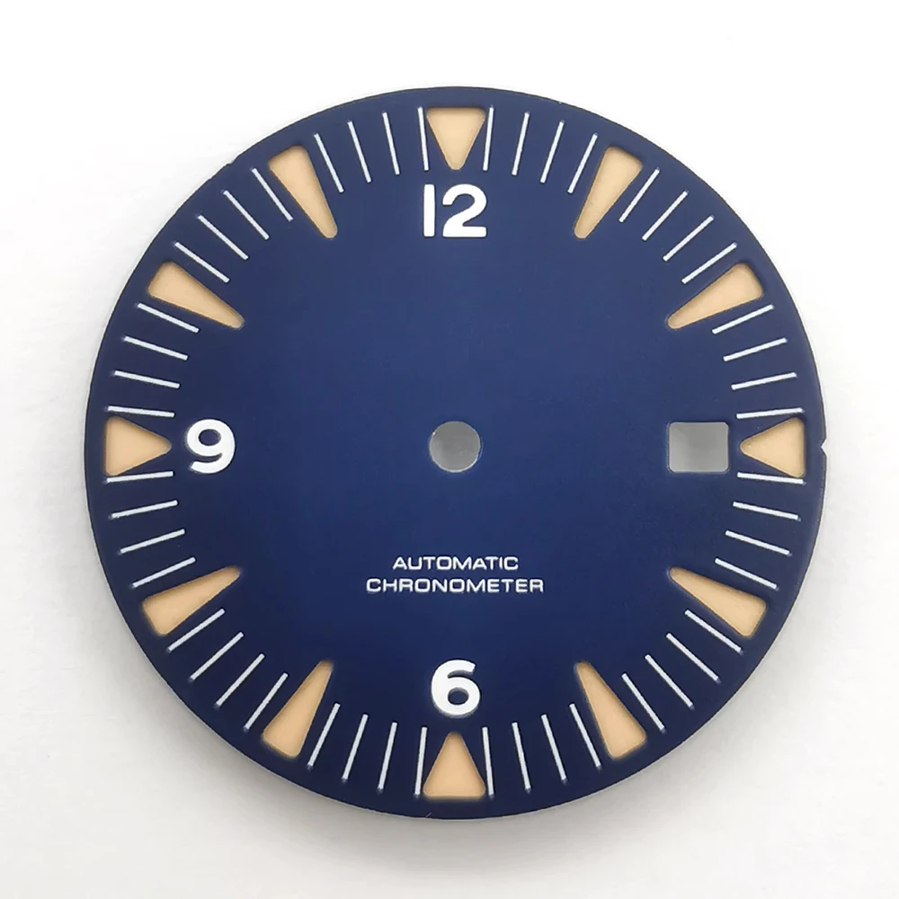 Esfera de reloj NH35 personalizada de 28,5mm, compatible con movimiento NH35 NH36, esferas de reloj de 28,5mm, piezas de esfera