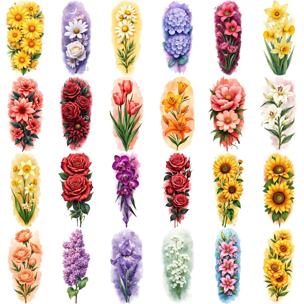 

Multicolor Floral Tattoos Tattoo Stickers Body Stickers for Beach Festivals Everyday Wear