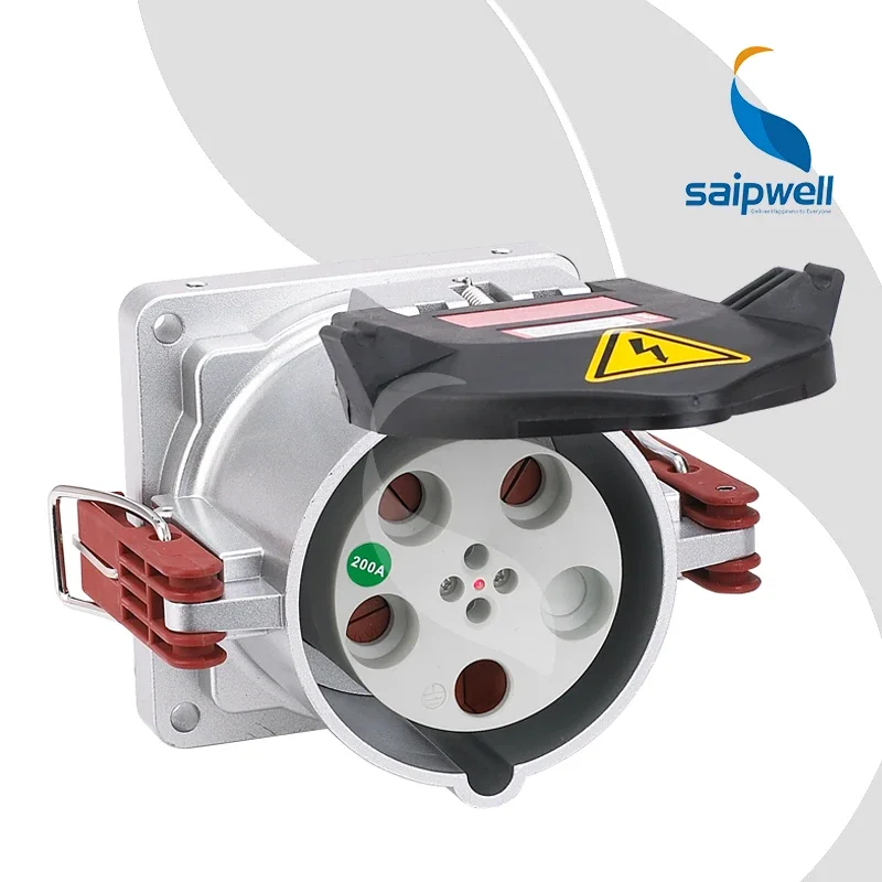 SAIPWELL IP67 415V Three Phase Waterproof Outdoor Big Current Industrial Electrical 250 amp industrial socket