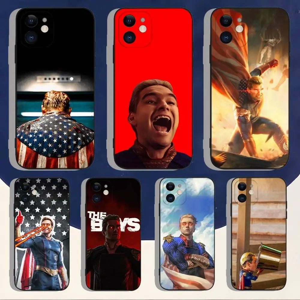 

The B-Boys H-Homelander Phone Case For iPhone 16,15,14,13,12,11,Pro,Max,Plus,X,XS,XR,SE,8,7,Mini,Soft Silicone Black Case