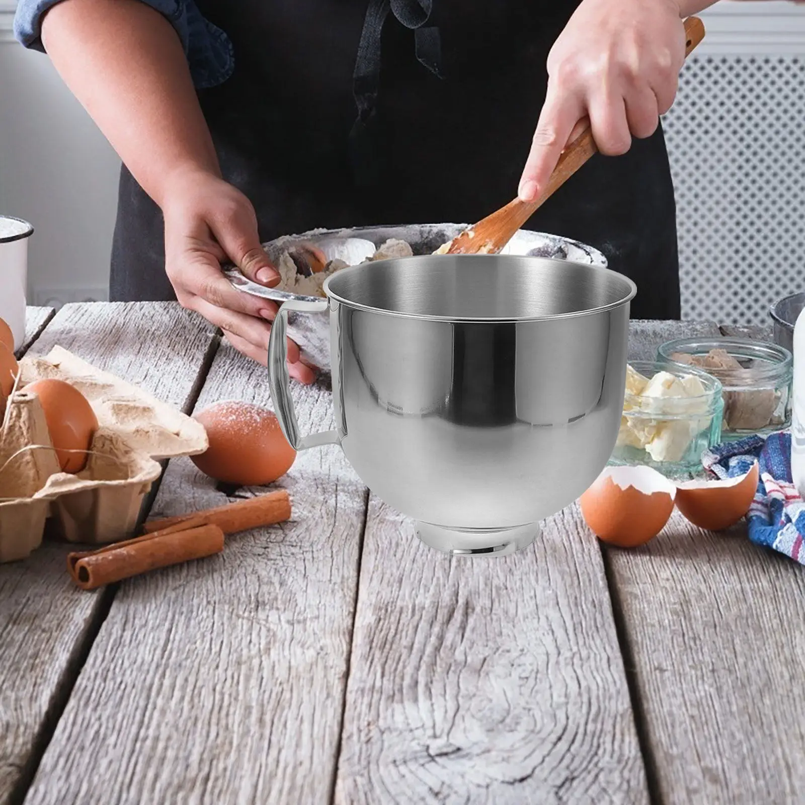 Stainless Steel Large Deepened Kitchen Mixing Bowl for Stand Mixer Egg Dough Batter Prep Baking Bowl Egg Mix Mixing Bowls