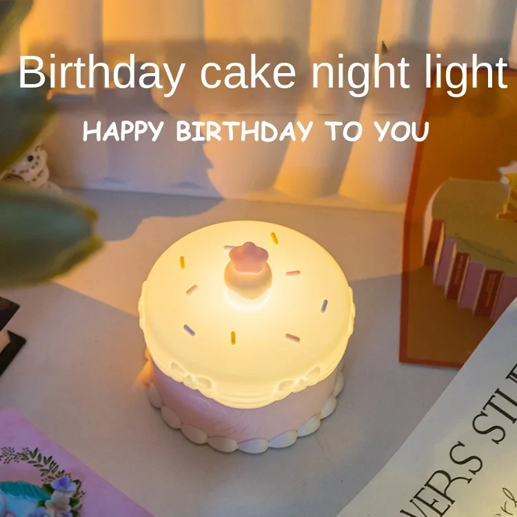 

Simulation Birthday Cake Lamp Charging Sparkling Romantic Surprise LED gift Light Girls Birthday Valentine's Day Bedroom Decor