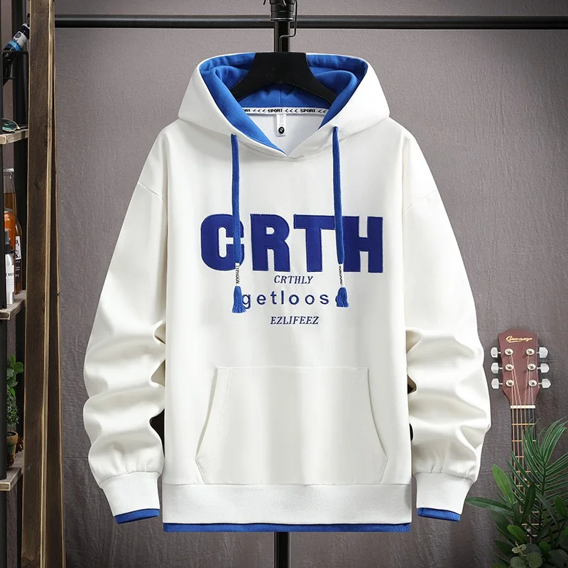

GIOIOMen's Sweater，Spring and Autumn New Letter Print Loose Straight Hoodie，Fashion Versatile Top Coat