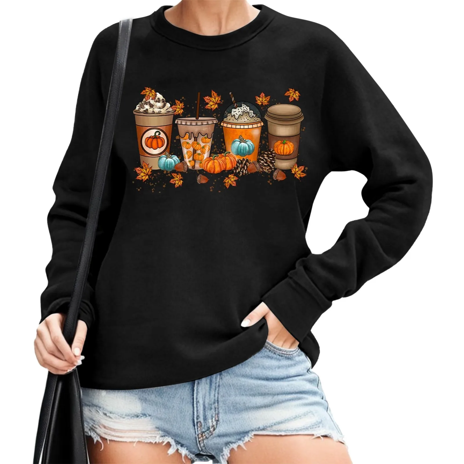 

Running Top Suitable Fall Blouse For Women Tis The Season Sweatshirt Autumn Pumpkin Loose Pullover Shirt Long Hoodie Zip Women