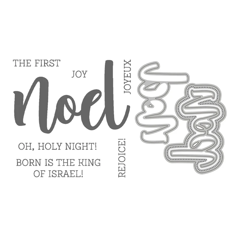 

Christmas Greetings Clear Stamps for New 2021 Scrapbooking Paper Making Buzzword Noel Frame Craft Supplies Card Cutting Dies