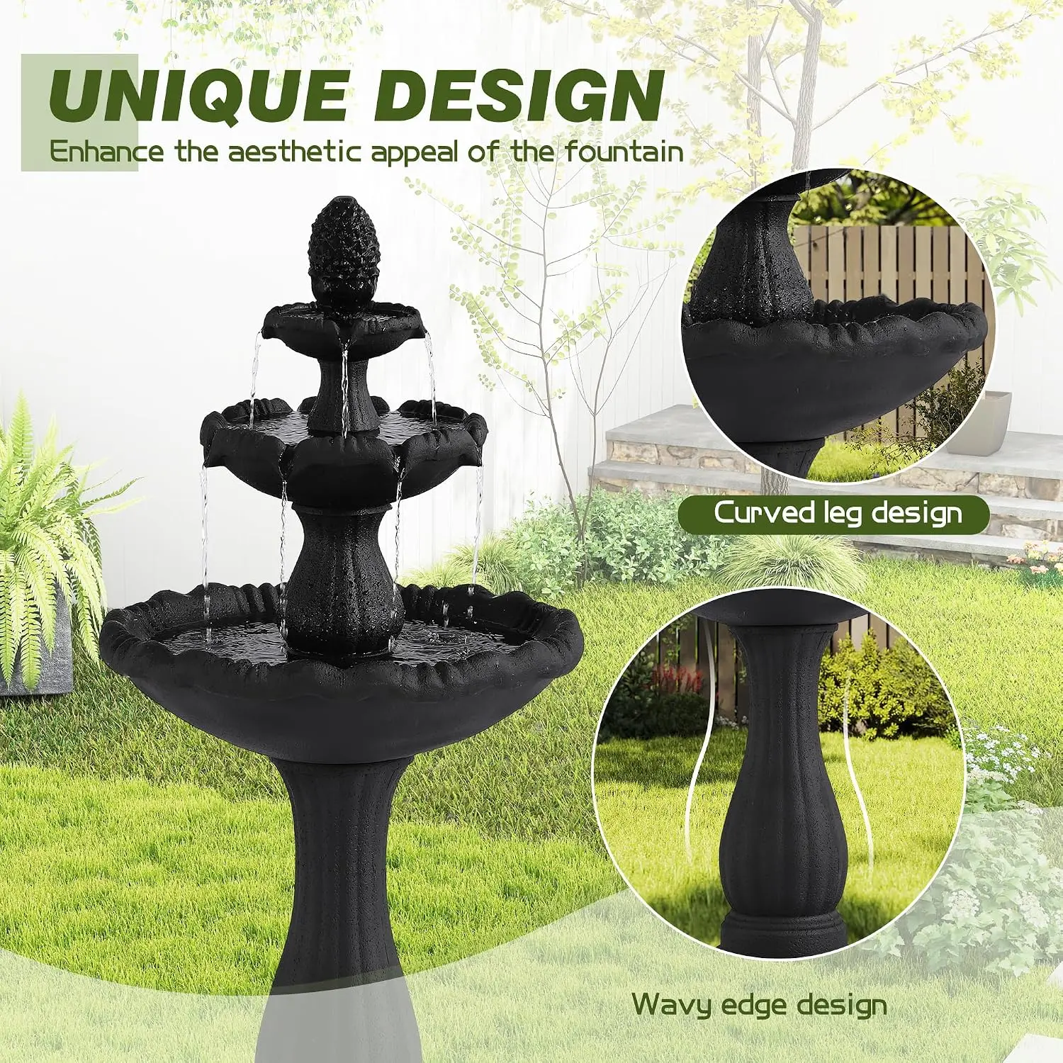 Italian Outdoor Garden Water Fountain 47.4