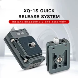 XILETU XQ1S Quick Release Plate Clamp with Arca Swiss Quick Release Plate Quick Mounting Bracket for DSLR Camera Tripod Adapter