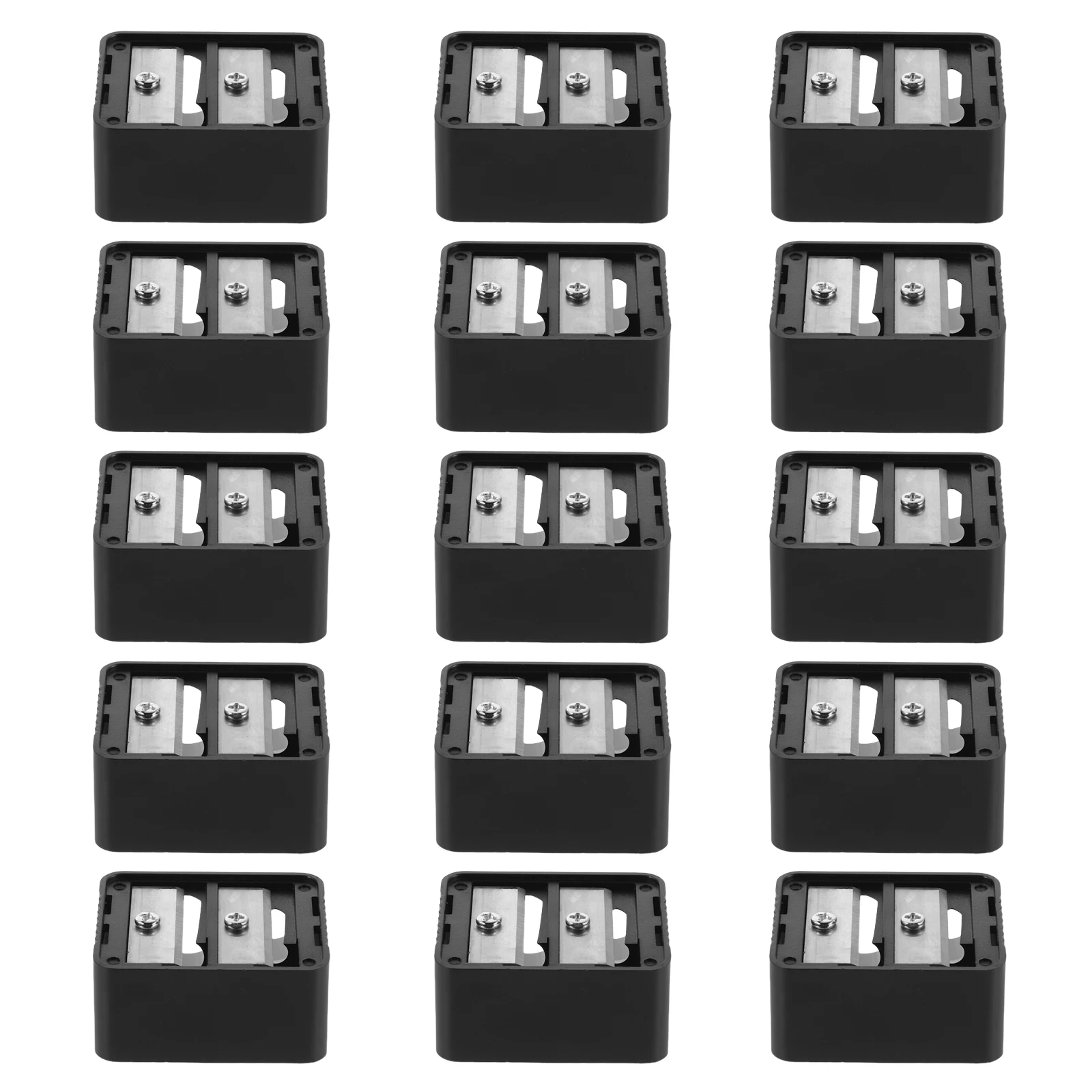 ที่เหลาดินสอเขียนคิ้วและอายไลเนอร์แบบพกพา 15 ชิ้น รุ่นสองหัว ทนทาน ทำจากพลาสติก ใช้สำหรับแต่งหน้า เดินทาง