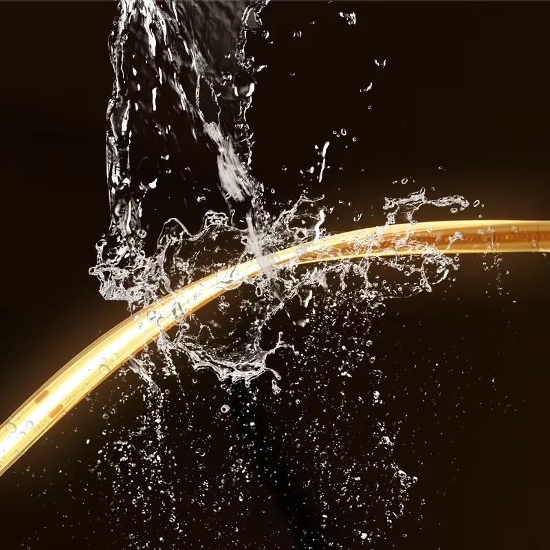 IP67 Waterproof COB LED Strip Lights 12V 24V 480LEDs RA90 High Density Flexible LED Tube Light 1800K 3000K 4000K 6000K Orange 5m