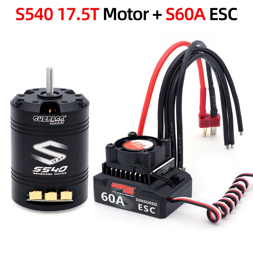 SURPASSHOBBY Brushless Motor ESC Combo Sensored S540 17.5T 21.5T