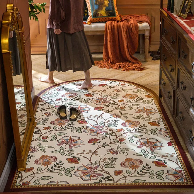 

Leave-in American retro home entry leather floor mat home kitchen non-slip mat full floor can be cut dirt-resistant carpet