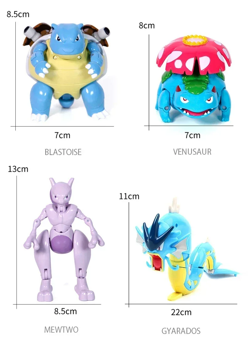Neue Pokémon-Figur, transformierbare Pokéball-Pikachu, Mew, Eevee, Gengar, Blastoise, Venusaur, Charizard, Gyarados, Pokéball-Elf-Puppe, Kinderspielzeug – Detail 20
